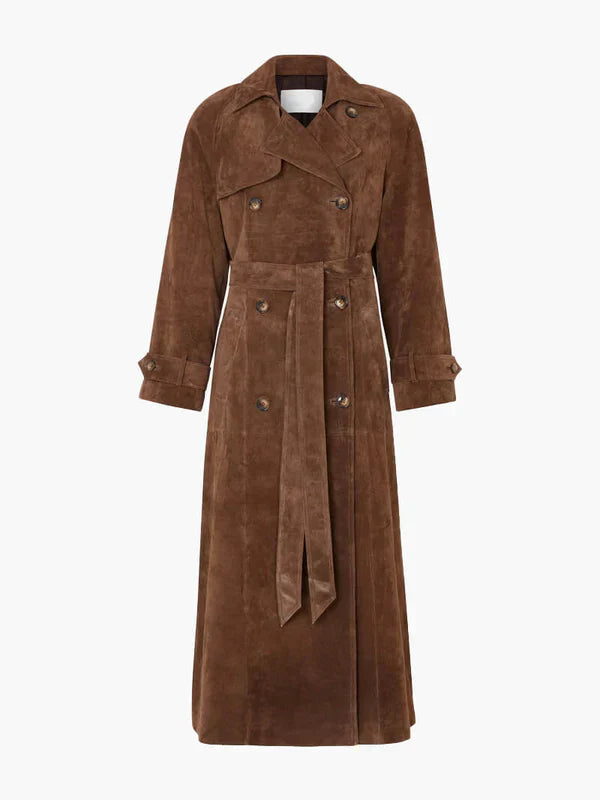 Sofie – Elegante Suède Trenchcoat voor Dames