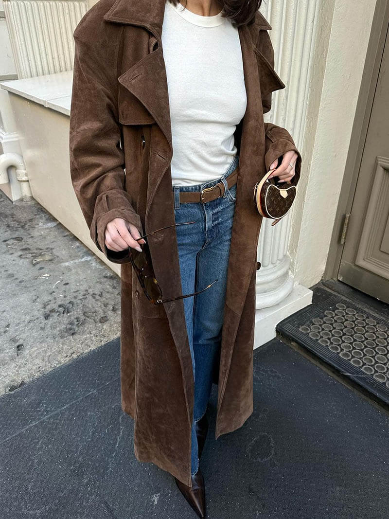 Sofie – Elegante Suède Trenchcoat voor Dames