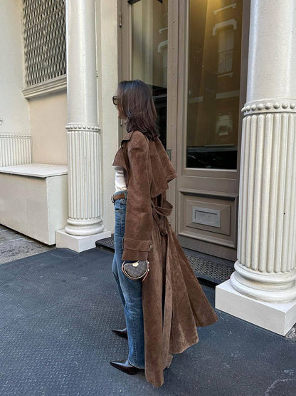 Sofie – Elegante Suède Trenchcoat voor Dames