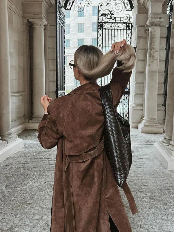 Sofie – Elegante Suède Trenchcoat voor Dames